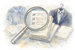 Checklist en documenten voor het regelen van een uitvaart met kleding en vergrootglas